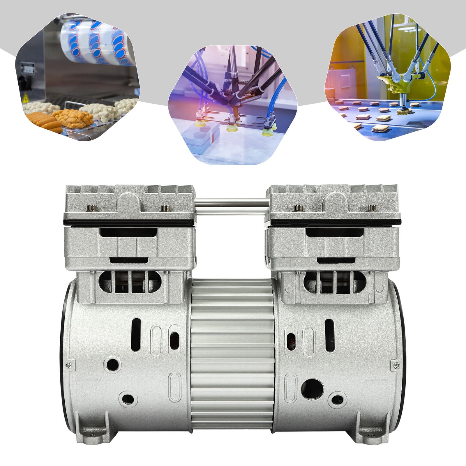 4.5CFM Silent Air Pump Compressor Head Small Air Mute Oilless Vacuum Pump 0.8KW