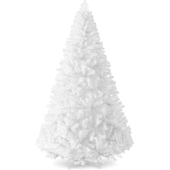 4.5FT Artificial Christmas Tree, Premium Unlit Pine Design, Dense Branches Realistic Holiday Décor w/Easy Assembly - White
