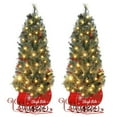 thumbnail image 1 of 4.5FT Christmas Tree with Lights, Pre-Lit Artificial Desktop Xmas Tree with 8 Mode Includes Red Berries & Sleigh Base for Holiday Indoor DIY Christmas Decor,2 PCS, 1 of 5