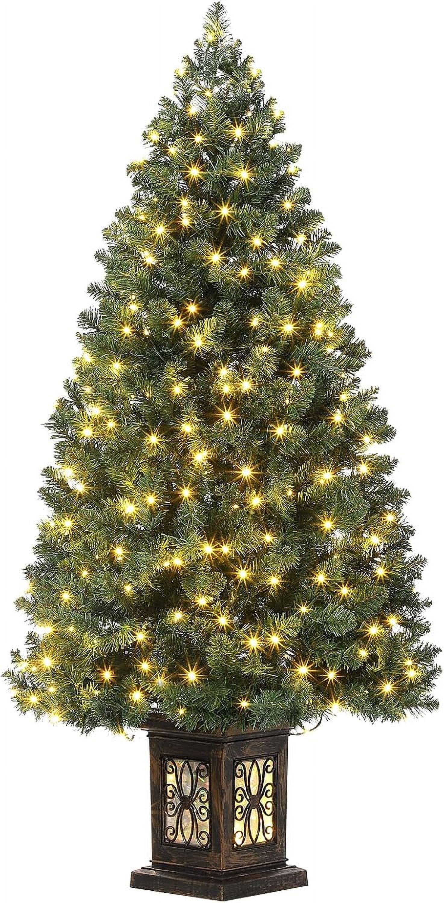Brightever 4ft Pre-lit Christmas Tree - Warm White LED Lights, Gift Box Base, Ornaments Included, Easy Setup For Indoor/Outdoor