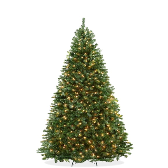 4.5FT Pre-Lit Realistic Green Spruce Artificial Christmas Tree, Stand