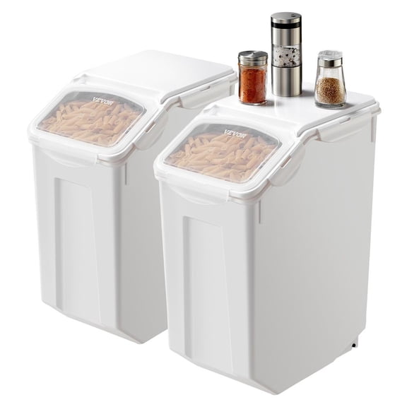 4.5Gal/20Lx2 Large Ingredient Storage Container Airtight Kitchen Flour Bin