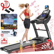 4.5HP Folding Treadmill for Home with 20% Auto Incline,Treadmill 400 LB Capacity Bluetooth App Control, Shock Absorption Running Belt, 0.6 12 MPH,71 Workout Programs