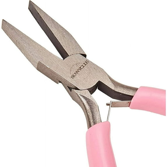 4.5Inch Flat Nose Pliers Mini Precision Pliers Wire Bending Wrapping Forming Tools for DIY Jewelry Making Hobby Projects Pink