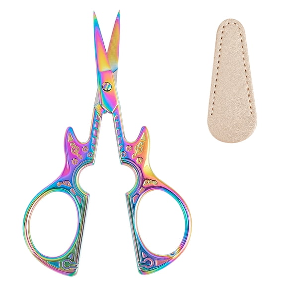 4.5Inch Sewing Scissors Guitar Scissors Shears Cutter Multi-Color Cutting Tool & Leather Sheath