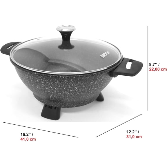 4.5L Electric Multi Pot with Rock.Tec Non-Stick Coating and Tempered Glass Lid
