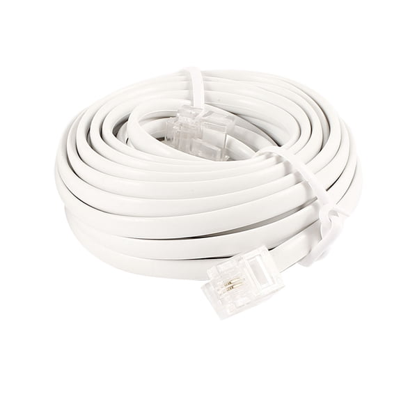 4.5M 15ft RJ11 6P2C phone Extension Cable Connector gray white