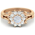 thumbnail image 1 of 4.5MM Round Rainbow 925 Silver Rose Plated Cluster Women Valentines Day Gifts Ring, 1 of 4