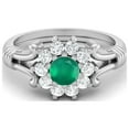 thumbnail image 1 of 4.5MM Round Shape Green Onyx 925 Silver Cluster Women Valentines Day Gifts Ring, 1 of 4