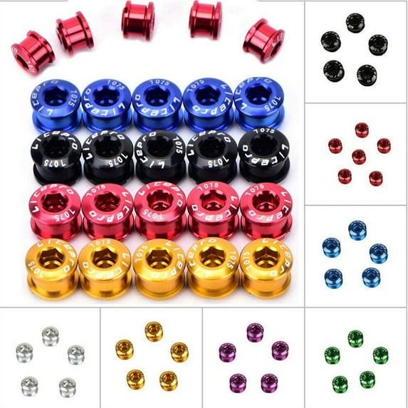 4/5PCS Single/Double/Triple Speed Bicycle Chainring Bolts MTB Chain ring Screws, AL7075 CNC Ultralight, Fit Shimano/Sram MTB Road Bikes XC/FR/AM/DH