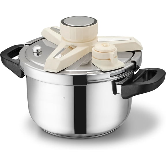 4.5QT/5L Stainless Steel  Cooker, Multifunctional Pot with Glass Lid, Ideal for Steaming, Soups,  Cooking, Rice and , Compatible with Gas Stove and Induction Cooktops