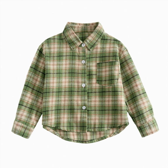4-5T Little Kids Boys Long Sleeve Plaid Dress Shirts Button Up School Uniform Kids Spring Fall Clothes Tops for 3M-11T Infant Baby to Tween