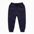 thumbnail image 1 of 4-5T Toddler Boys Sweatpants Children Fall Winter Elastic Waist Drawstring Straight Leg Open Bottom Joggers Casual Loose Athletic Pants Size 3-12T,Navy, 1 of 9