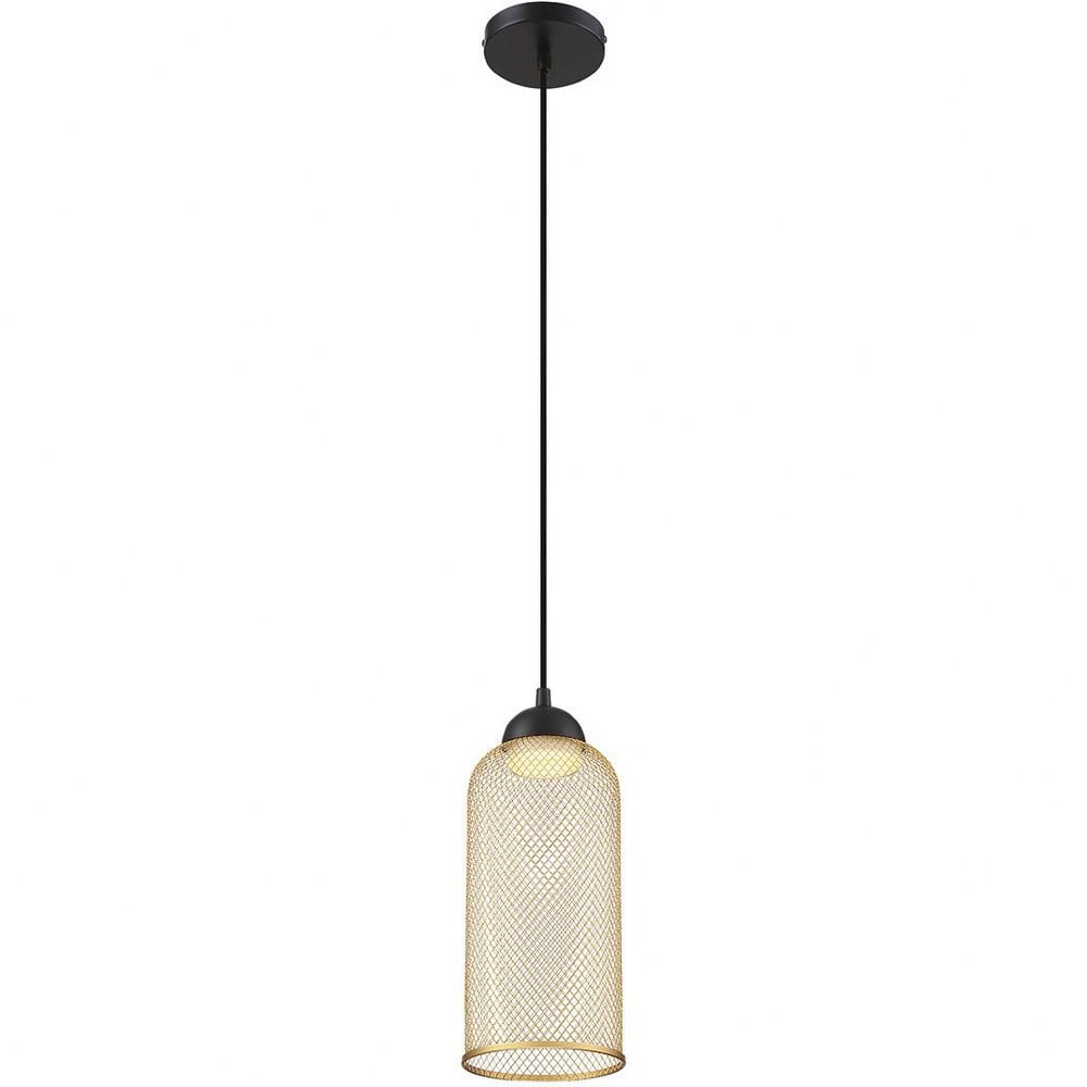 Kenmore Black and Gold Glass LED Pendant Light