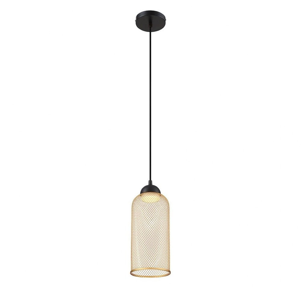 Kenmore Black and Gold Glass LED Pendant Light