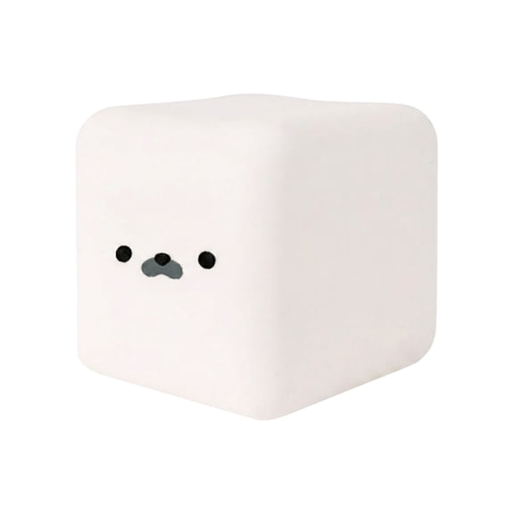 4.5cm Cute Seal Tofu Stress Toy, Soft Slow Rising Squishy Ball, Silky Moldable Dough Block for Adult Anxiety Relief & Office Desk Relaxation