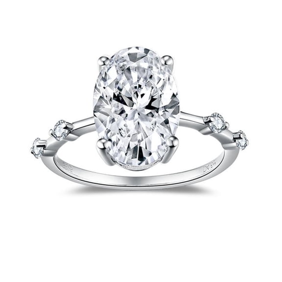 4.5ct 18K Gold Moissanite Rings for Women Oval Cut D Color VVS1 S925 Sterling Silver Rings Jewelry Moissanite Engagement Rings Women Diamond Rings with Certificate