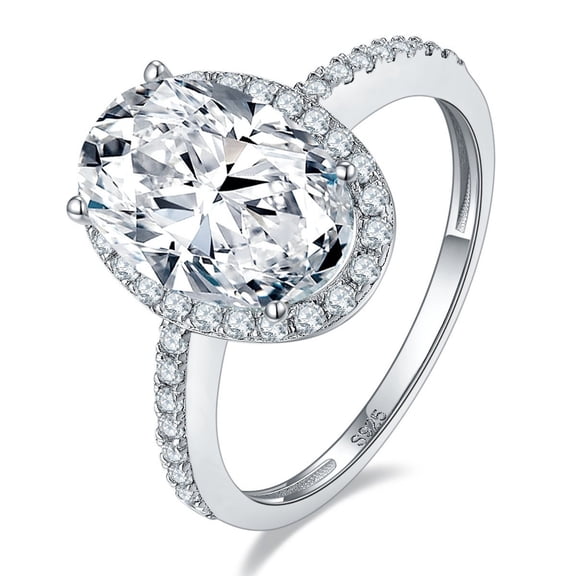 4.5ct 18K Gold Oval Cut Moissanite Rings for Women D Color VVS1 Moissanite Engagement Rings jewelry S925 Sterling Silver Rings Women Diamond Rings with Certificate