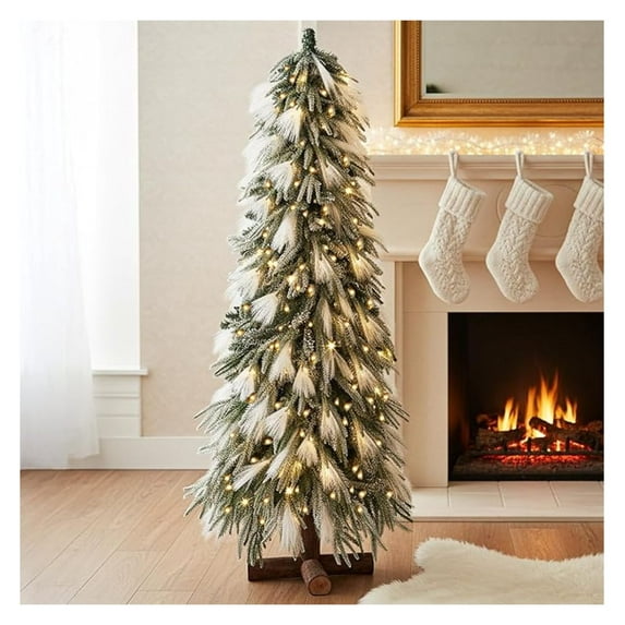 4.5ft Artificial Christmas Tree with Natural Reed & PE Branches ...