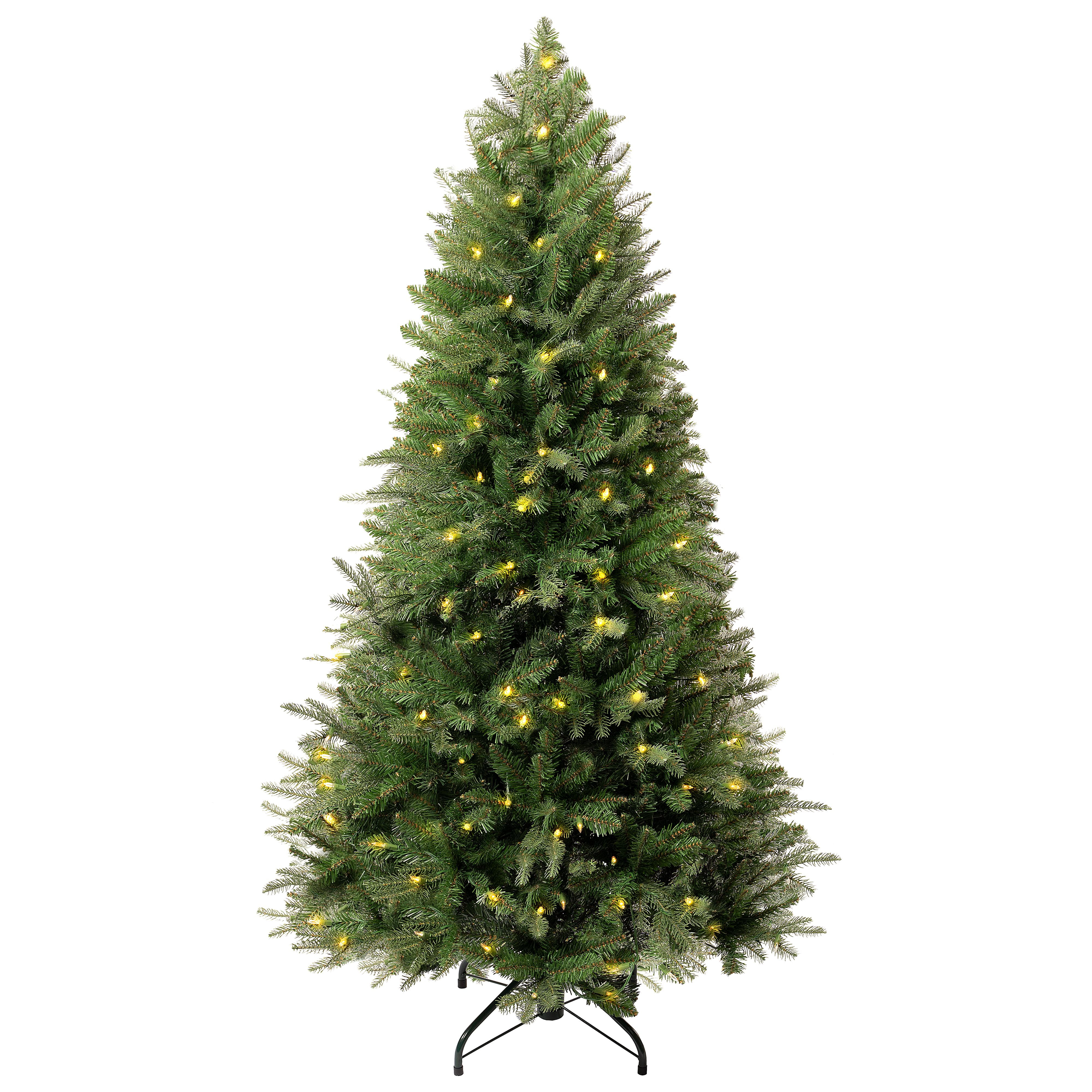 4.5ft Christmas Tree with Lights, Prelit with 679 Branch Tips, 200 Warm ...