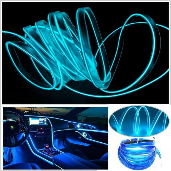 4.5ft DC12V Sky Blue Waterproof Flexible Glow Decor PMMA Fiber Optic Cable Light strip for vehicle, commercial, home