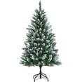 thumbnail image 1 of 4.5ft Pre-Lit Artificial Christmas Tree with 150 Warm White LED Lights, Mixed Pinecone Decor, 352 Tips Green Holiday Tree with Metal Stand for Home Office Party, 1 of 8