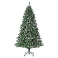 thumbnail image 1 of 4.5ft Pre-Lit Snow Flocked Artificial Christmas Tree - 150 Warm White LED Lights, Pine Cones, Hinged, 1 of 8