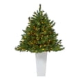thumbnail image 1 of 4.5ft. Wyoming Mixed Pine Artificial Christmas Tree with 250 Clear Lights and 462 Bendable Branches in Tower Planter, 1 of 6