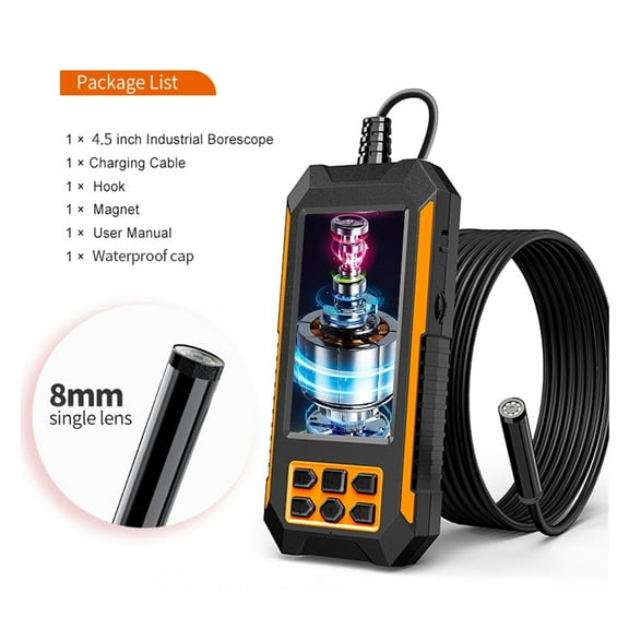 4.5in IPS Screen Digital Endoscope 1080P HD Single& Dual Industrial Borescope Waterproof Pipe Inspection Camera For Car Sewer , User-Friendly Borescopes