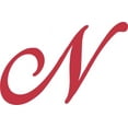 thumbnail image 1 of 4.5in x 3in Red Cursive N Monogram Sticker Fancy Vinyl Vehicle Stickers, 1 of 1