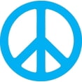 thumbnail image 1 of 4.5in x 4.5in Blue Peace Symbol Bumper Sticker Decal Car Window Stickers Decals, 1 of 3