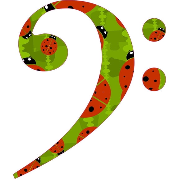 4.5in x 5in Ladybug Bass Clef Sticker
