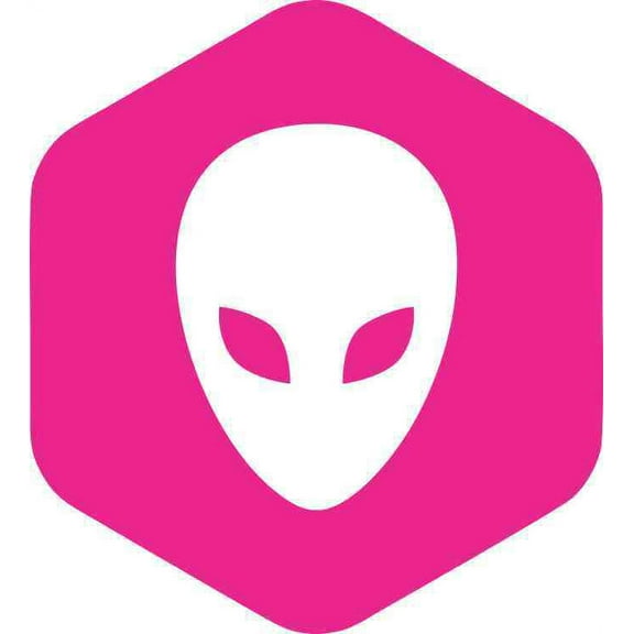 4.5in x 5in Pink Hexagonal Alien Bumper Sticker Vinyl Window Decal Decals