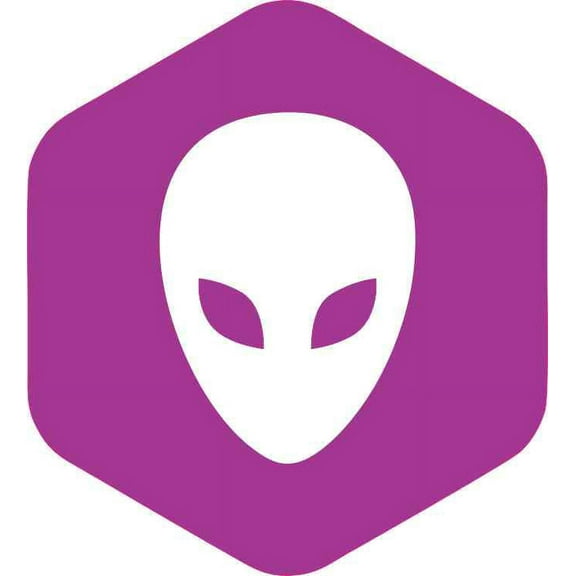 4.5in x 5in Purple Hexagonal Alien Bumper Sticker Vinyl Window Decal Decals