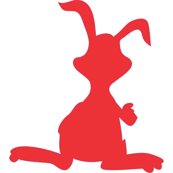 4.5in x 5in Red Standing Rabbit Car Decals Bumper Sticker