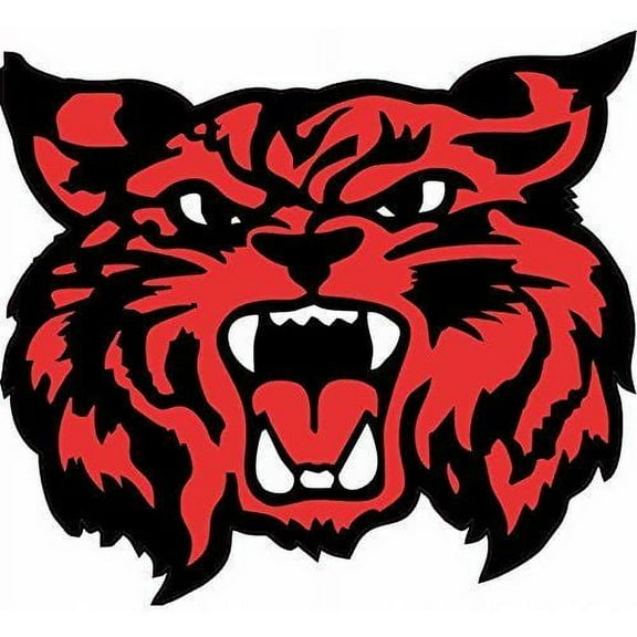 4.5inx 4in Red Black Wildcat Mascot Bumper Sticker Decal Vinyl Car Stickers Decals