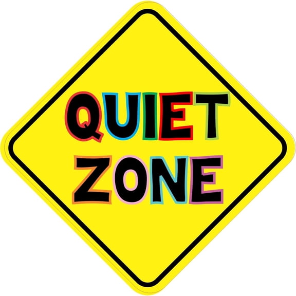 4.5inx4.5in Quiet Zone Sign Vinyl Bumper Sticker Decal Window Stickers Decals Car