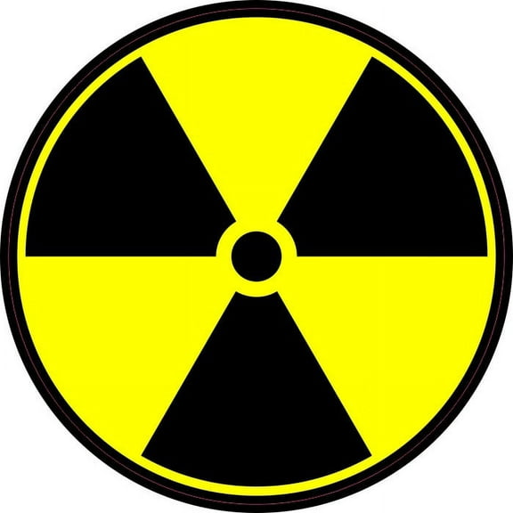 4.5inx4.5in Radioactive Nuclear Symbol Bumper Sticker Decal Window Stickers Decals