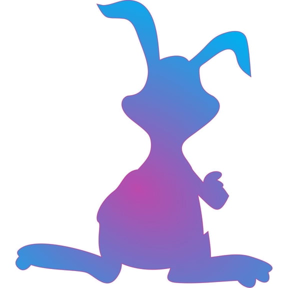 4.5inx5in Fade Pink Blue Standing Rabbit Car Decals Bumper Sticker