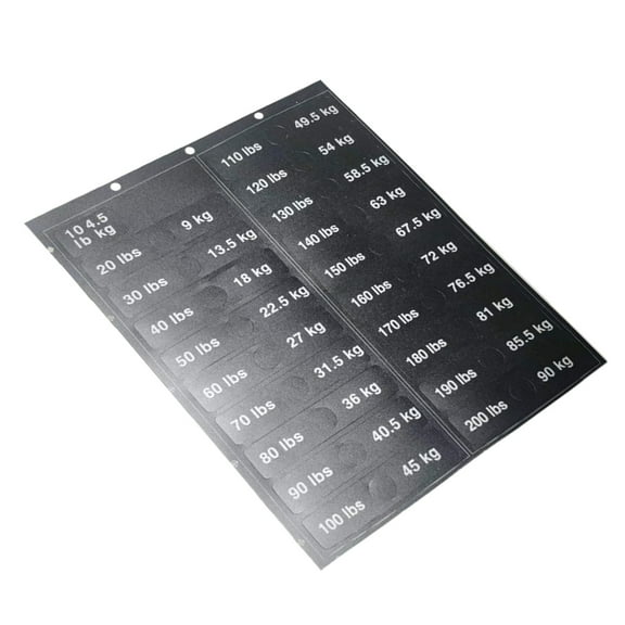 4.5kg to 90kg Weight Block Stickers Weight Stack Labels Weight Stickers Labels for Weight Plates