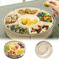 thumbnail image 1 of 4.5l Sealed Rotating Vegetable And Fruit Tray Rotating Veggie Tray With Lid And Handle Portable Clear Snackle 360 Rotatable Divided Serving Snack Candy, 1 of 5