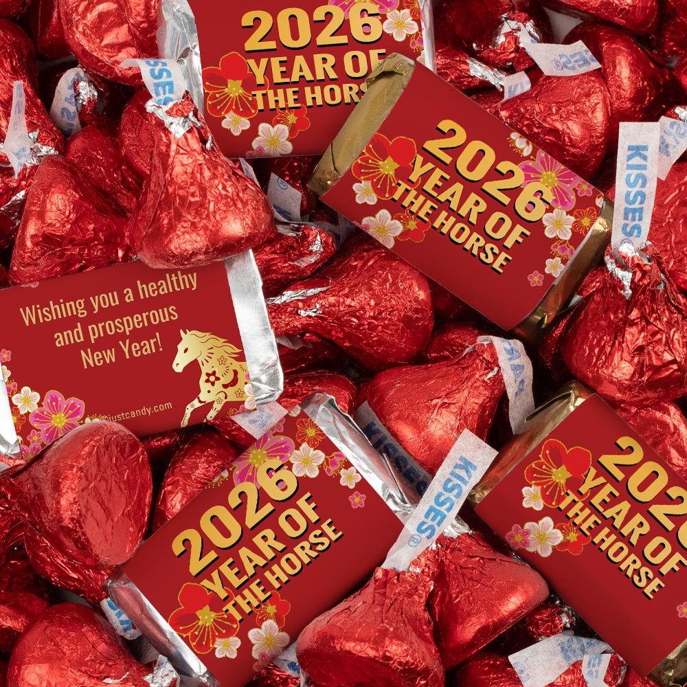 4.5lb Chinese New Year Red Bulk Chocolate Mix With Miniatures And Red Kisses - Year Of The Horse