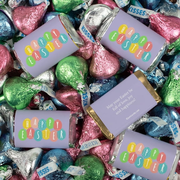 4.5lb Easter Egg Hunt Chocolate Treat Mix With Wrapped Miniatures And Spring Mix Kisses (372ct)