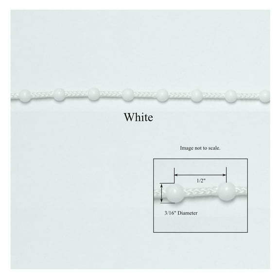 4.5mm #10 Plastic Bead Chain for Clutch Roller Shades ~ 10 feet with Connector