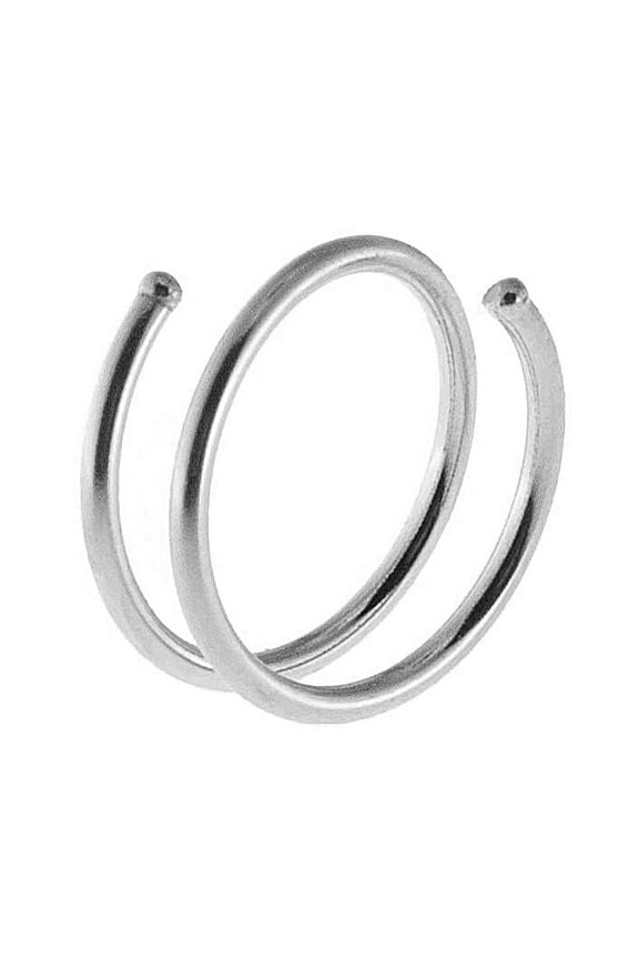 4.5mm 24 GA Right Side Sterling Silver Double Tragus Elbrow Rock Snug Daith Ring Hoop for Single Piercing Spiral Twist Nose Hoop for Women