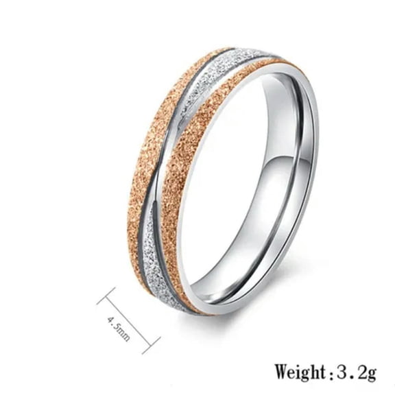 4.5mm/6mm Titanium Steel Pearl Sand Band Wedding Couple Rings Size 5-9,Size 7-12