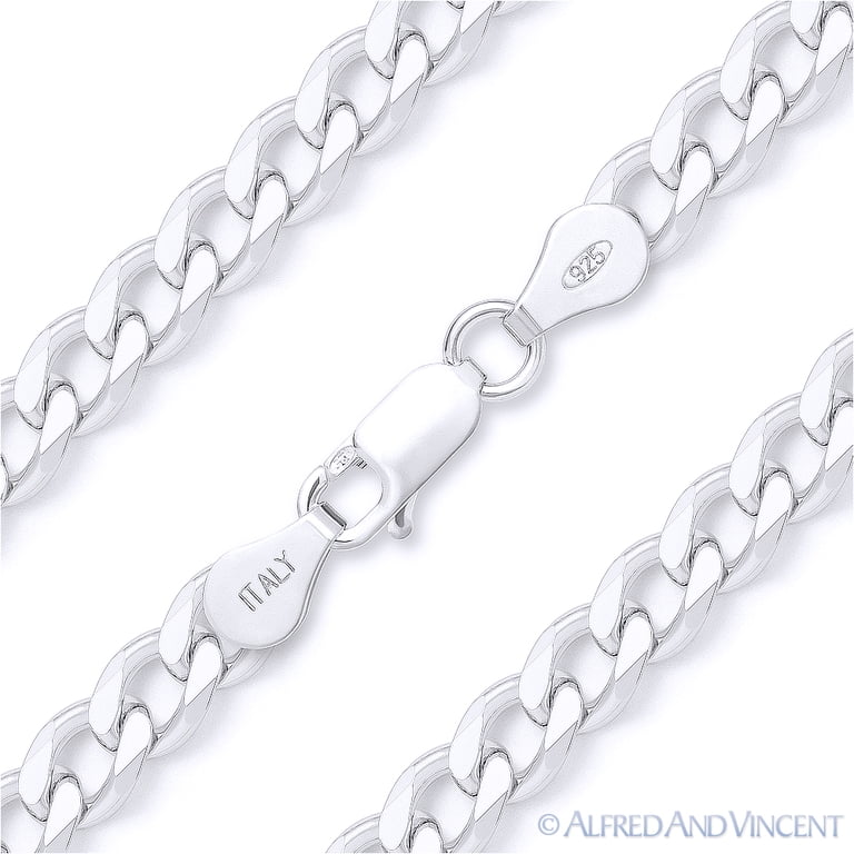 4.5mm Cuban / Curb Link Italian Chain Necklace in Solid .925 