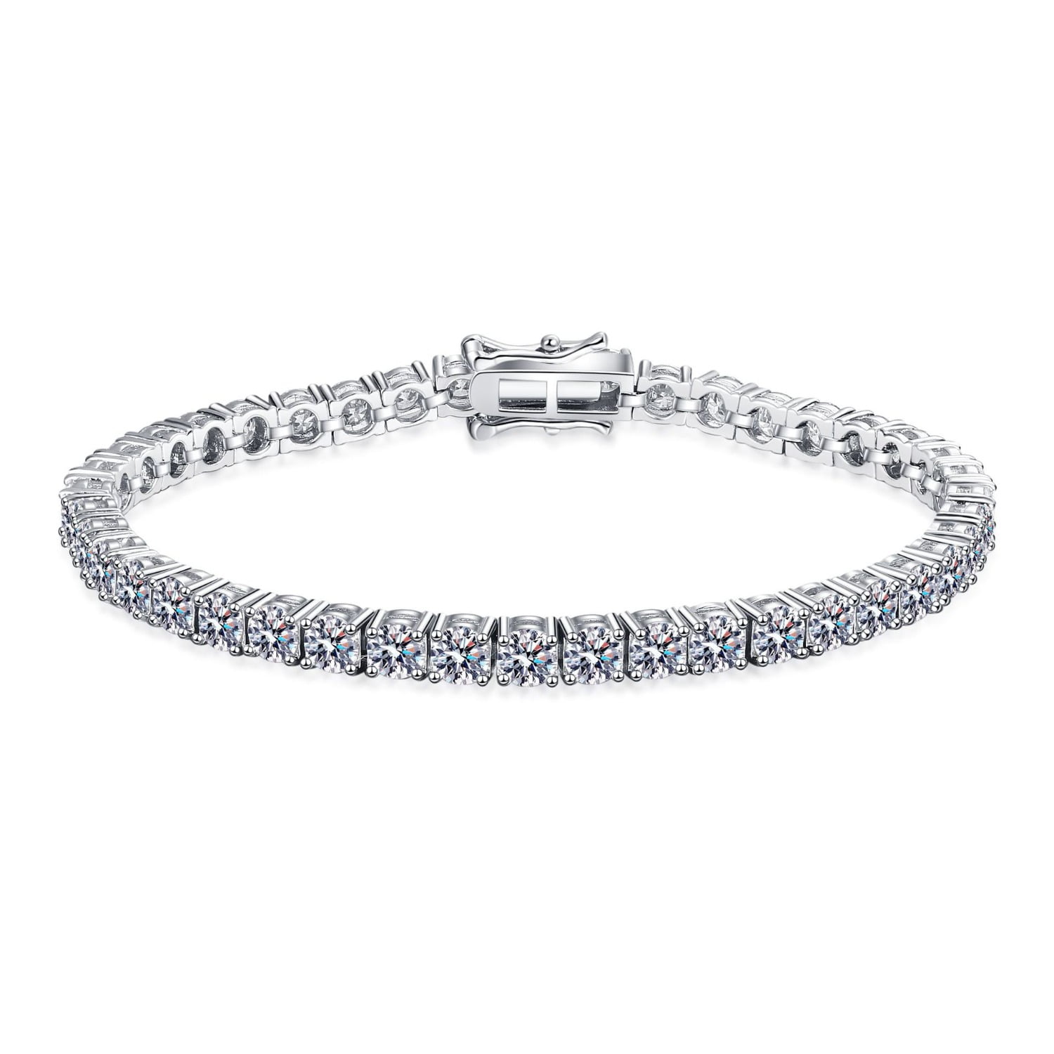 4-5mm Moissanite Bracelets Inches D Color VVS1 Diamond