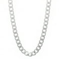 thumbnail image 1 of 4.5mm Rhodium Plated Silver Flat Cuban Link Curb Chain Necklace, 24 inches, 1 of 6