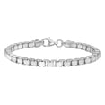 thumbnail image 1 of 4.5mm Solid .925 Sterling Silver Square Box Chain Anklet, 8.5 inches, 1 of 7